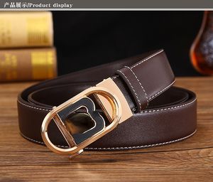 All-Match New Letter Buckle Men's Leather Belt Trendy Business Comfort Click Belts Partihandel