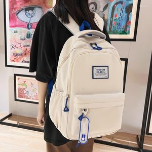 School Bags Nylon Letter Decals Laptop Capacity Female College Students Campus Backpack 2023 Trend Leisure Simple Outdoor Travel Bag