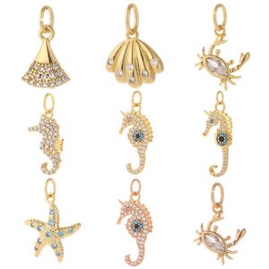 Charms Animals For Jewelry Making Seashell Seahorse Designer Diy Earrings Necklace Bracelet Charm Copper