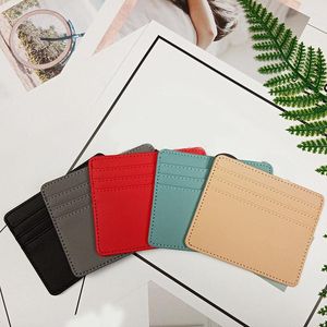 Card Holders Ultra-thin PU No Zipper Holder Mini Simple ID Holiday Gift Men And Women 2023 Fashion