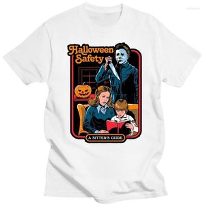 Heren t shirts heren kleding -shirt mannen micheal myers Halloween veiligheid horror cult film grap shirt plezier