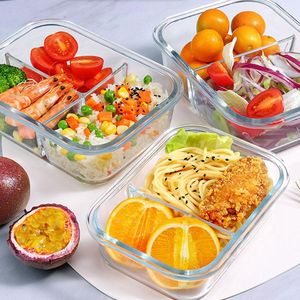 Dinnerware Sets School Travel Snack Containers Sealed Box Office Worker Special Bowl Fruit Lunch Microwave Storage Glass Jars