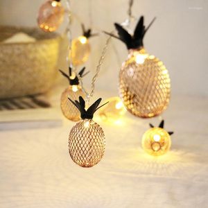 Stringhe alimentate a batterie per esterni Luci natalizie a LED per esterni Impermeabile IP54 Lampada da notte ananas Street Portico Garden Party Decor Light