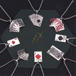 Colares pendentes Men, colar de poker de hip hop de pingente vintage chinês high street Ulzzanng artesanal elegante jóias góticas por atacado meninos