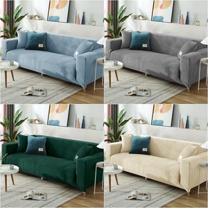 Fodere per sedie Velvet Plush Sofa Stretch All inclusive for Living Room funda L shape cat scratch Poltrona divano Divano 230209