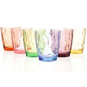 Tubblers akrylowy kubek do picia szklanki kolorowe plastikowe kubki szklane dla dzieci bezbrężne sok z napojów restauracyjnych 230209