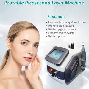 Portable Machine Q Switch ND Yag Laser Removal Pigment Tattoo Ta bort Picosecond Machines Pico Q-Switch Beauty Equipment