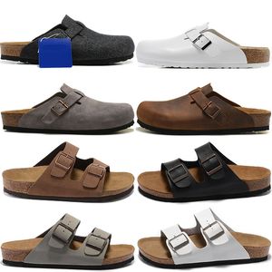 Sandálias designer sandálias birkensto shoes boston tamancos chinelos designers homens mulheres lâminas liner bripched suede camurça fivela tira mek8