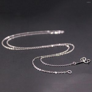 Kedjor PT950 Pure Solid Platinum 950 Halsband tunn O-kedja för kvinnors länk med W-CLASP 17inchl-gåva