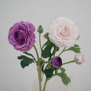 Декоративные цветы Высококачественный 2-голотный лотос чувствует себя увлажняющим настоящим прикосновением Peony Artificial для свадебного букета.