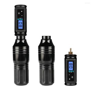 Tattoo Guns Kits Professional Machine Kit Mini Rocket Rotary Pen With 2pcs Wireless Power 1500mHa LED Portable Battery RCA Jack