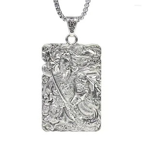 Pendant Necklaces Metal Guan Yu Dog Tag Necklace Warrior Kuan High Morality Brother Hood Hip-hop Chain Man Bromance Jewelry Gift