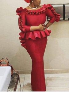 Casual Dresses Women Party Long Dresses Ruffles Peplum Christmas Event Package Hip Prom African Female Stor storlek Bröllopsgästklänningar Robes 230210