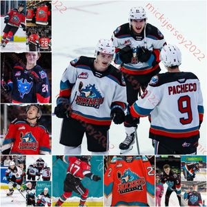 Niestandardowe zszyte Kelowna Rockets Jersey Callan Foote Kaedan Korczak Carsen Twarynski Shea Weber Duncan Keith Ismail Abougouche Mens College Kelowna Jerseys