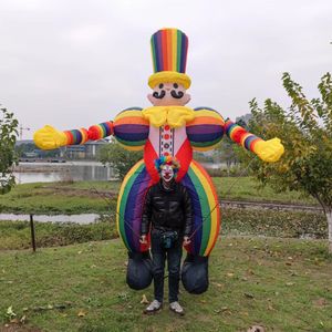 Atacado arco-íris gigante inflável palhaço traje adultos coringa super adereços de circo para adultos carnaval decoração