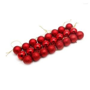 Party Decoration H55A 24Pcs Glitter Christmas Balls Xmas Tree Baubles Hanging Decor Ornament