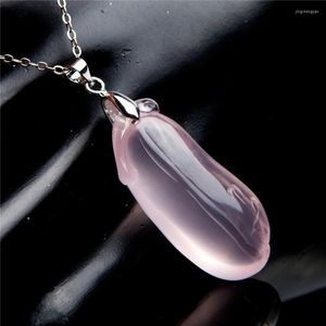 Collane con ciondolo Vera stella di quarzo rosa naturale con luci perline per collana da donna con ciondolo in cristallo trasparente 35 13 13 mm