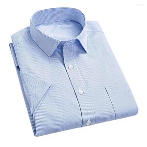 Erkekler Tişörtler Erkek Gömlek İş Uzun Kollu Ofis Giyim Çizgili Kırışıklık Karşıtı Sosyal Moda Stand Yakası