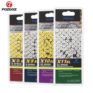 S POZDOZ 116L 8 9 10 11 12 SPEED BICYCLE ChAIN 10S 11S 12S Ultralight Mountain Road Bike Quick Link Cycling Part 0210