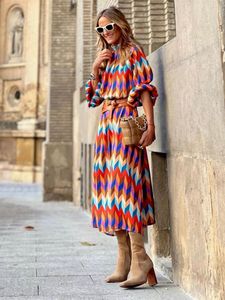Sıradan elbiseler yaz ve sonbahar uzun kollu bel a-line elbise kadın fener kemeri moda tatili