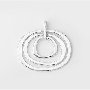 Hänge halsband tibetansk silver stor öppen tre runda cirkelringar charms hängsmycken för diy smycken gör fynd tillbehör 60x55mmpend