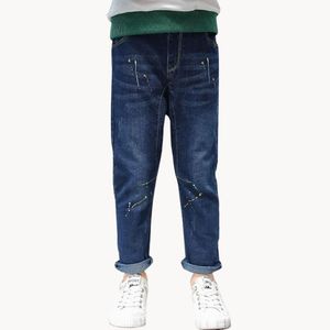 Dżinsy dla chłopców Graffiti Boys Pants 2023 Est Kid Spring Autumn Dżinsowe Ubranie dla dzieci