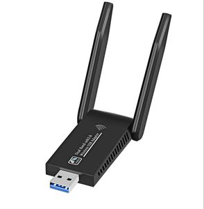 1300 Mbit/s USB-WLAN-Dongle-Adapter, USB 3.0 WLAN-Wireless-Netzwerkkarte mit Dualband 2,4 GHz/5 GHz High Gain Dual-Antenne 5,8 G COMFAST