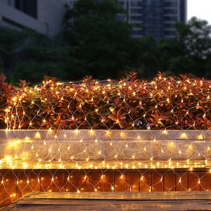 3m x 2m 200 leds Net Mesh Lights with LED Fence String Light 8 Modes for Garden/Porch/Wedding Crestech168