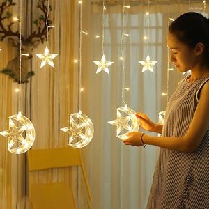 Strings Star Moon LED Light Strip Eid Mubarak Ramadan Decoration for Home Muslim Islam Party Favors Wedding Christmas