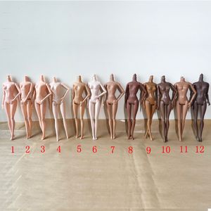 Dolls Variety Skin Colors of 29cm Nude Doll Body Moveable Joints White African Classic Colours Doll Body For 16 Doll Gifts 230210