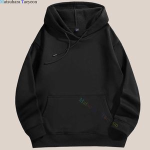 Erkek Hoodies Tişörtü Moda Siyah Hoodie Erkekler Düz 2022 Sonbahar Yeni Erkek Rahat Sıcak Tişörtü Düz Renk Beyaz Hoodies Kazak Kumaş Yumuşak L230209