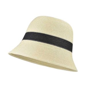 Wide Brim Hats Summer Outdoor Fashion women Straw Hat Lady Summer Sun Hat Visor cap Panama Style Bucket Cap Strawhat Beach Hat Outdoor Girl Cap G230131