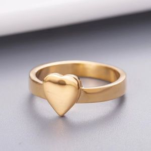 New 2023 Extravagant Simple heart Love Ring Gold Silver Rose Colors Stainless Steel Couple Rings Fashion Women Designer Jewelry Lady Party Gifts US Size 6/7/8/9