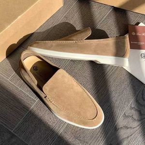 Designer Scarpe Loropiana Lo stesso stile di Jin Dong Scarpe a fagioli Loropiana Slip on Scarpe casual piatte Scarpe Lefu da uomo Scarpe mocassini comode in pelle HB