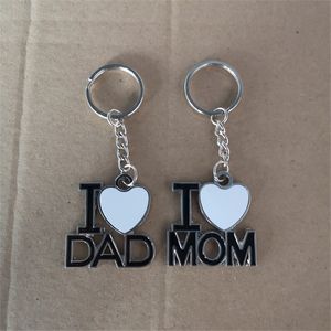 sublimation blank #1 dad mom key chain Father's Day metal key ring hot transfer printing diy blank consumables