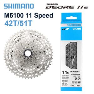 Shimano Deore CS M5100 Кассета 42T 51T MTB 11V GroupSet HG601 Цепный горный велосипед 11S Ratchet KMC X11 Велосипедные цепи 0210