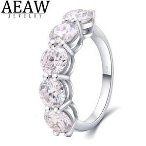 Solitaire Ring AEAW 10K Gold White 4CTW 6 mm 5pcs DF Corte redondo Laboratorio de bodas de la boda Grown Diamond For Women 230209