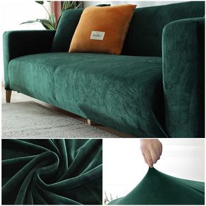 Chair Covers High Quality Velvet Sofa Cover Living Room Home Furniture Protector Case Adjustable Slipcover For 1 2 3 4 Seat 230209