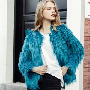Women's Fur Faux Coat Jacket European och American Fashion Y1029