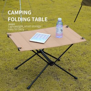 Camp Furniture Outdoor Aluminum Alloy Folding Table Portable Ultralight Storage Tourist Picnic Desk For Traveling Camping Furniture Equipment 230210