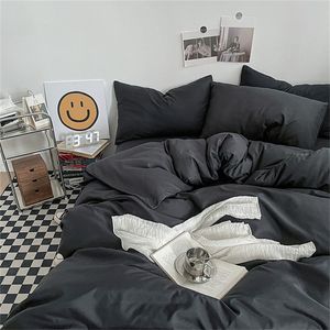 寝具セットボーイズガール用の黒い寝具セットベッドルーム洗浄コットン羽毛布団カバー枕カバーベッド