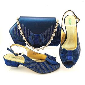 Dress Shoes Elegant Crystal Women Italian African Party Pumps And Bag Shoe Matching For Nigeria High Quality