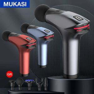 Mukasi Icy Cold Compress Gun Electric Percussion Pistol Massager för Body Neck Back Sport Deep Tissue Muscle Relaxation 0209