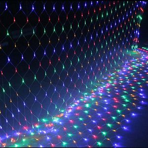 ネットメッシュストリングライト200電球屋内屋外カーテンのための8照明モードクリスマスツリーブッシュパーティーウェディングフェアリーウォール装飾