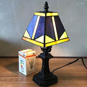Lampy stołowe Europa Retro Vintage Lampa nocna Mozaika witraże eltyka E27 LED Studium salonu sypialnia tureckie światło