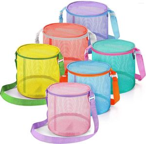 Storage Bags Children's Mesh Shell Bag Beach Three-dimensional Round Sand Bucket Toy Finishing Collection