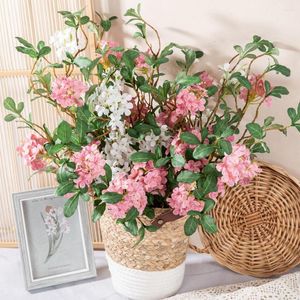 Dekorativa blommor 67 cm 3 Prongs Artificial Cherry Blossom Branches Wedding Arch Decoration Fake Home Party