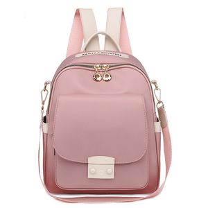 School Bags TRAVEASY Small Elegant Backpacks for Women Pink Back Pack Travel Casual Female Shoulder Book Ladies 230210