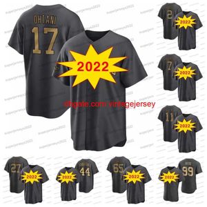 Beisebol costurado 17 Shohei Ohtani 2022 All-Star Game Baseball Jersey Rafael Devers Jose Altuve Nestor Cortes Tim Anderson Luis Arraez Aaron Juiz Jo