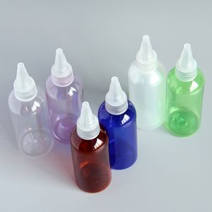 50pcs 100ml perfume bottle Plastic Bottles With pointed mouth cap Amber Cosmetic PET Lotion Container